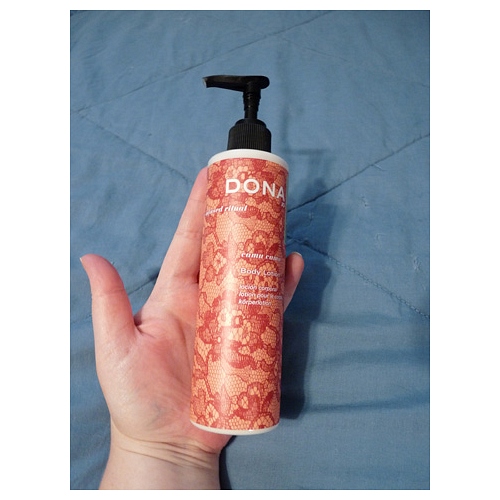 Lotion bottle in my hand