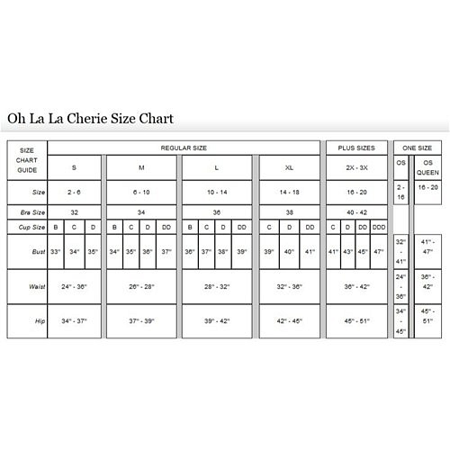 Sizing chart