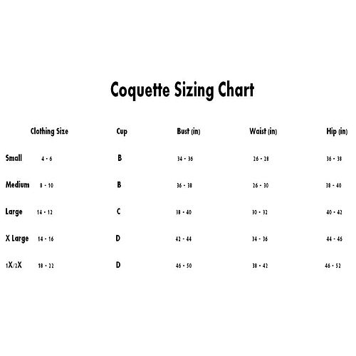 sizing CHART coquette