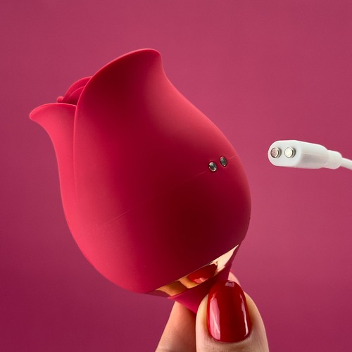 woman hospitalized after using rose toy Sex Toy Masturbating 2 in 1 Rose Vibrator Adult Love Egg G Spot Flower  Thrusting Clitoris Stimulator Suck Sex Toys for Female main image 0