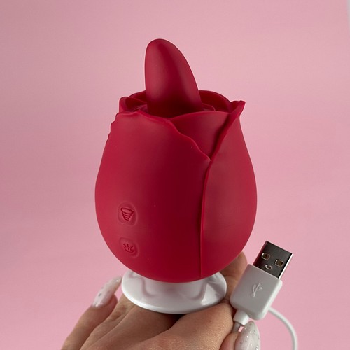 rose toy with tongue Rose vibrator adult sex toys, Clitoral Tongue Licking Vibrator for wom main image 0