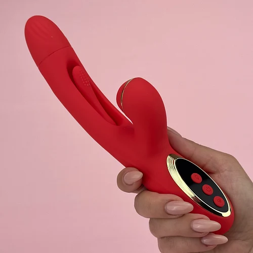 This gorgeous rabbit vibrator treats your core like no other -  let the G spot flapping, clit sucking, and frisky vibration, 10 modes each, continuously seduce you and undo you.