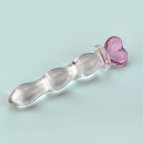 Product: Pink heart glass dildo