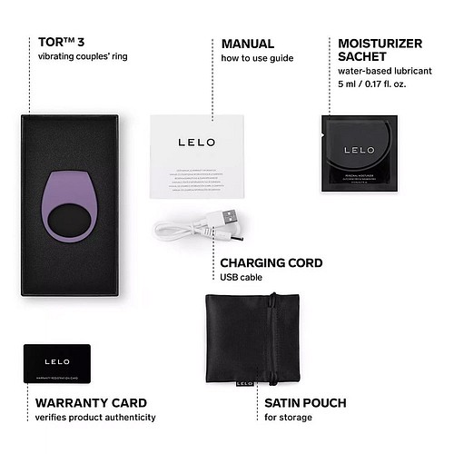 lelo vibrating cock ring Lelo Tor 3 Luxury Rechargeable App Control Vibrating Cock Ring main image 0