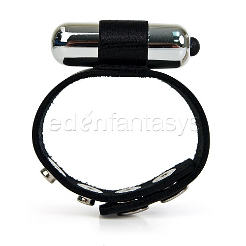 Product: Vibrating bullet leather cockring