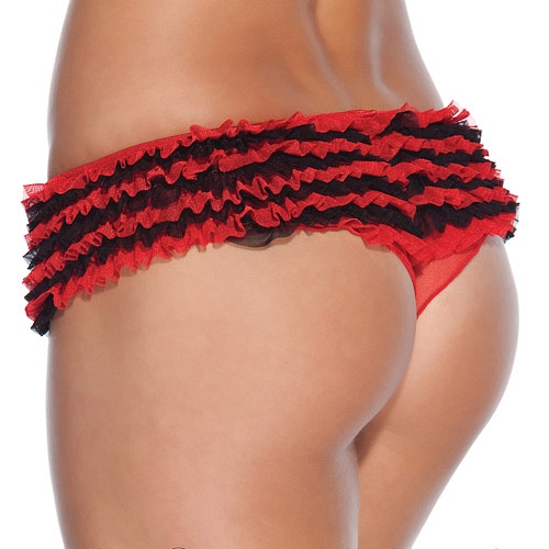 Product: Red and black ruffle panty