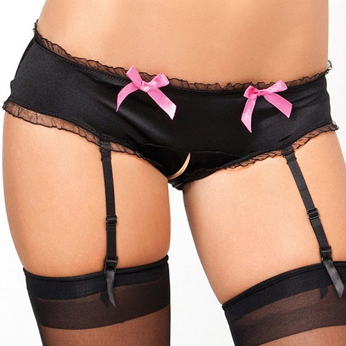 Product: Crotchless garter boyshorts