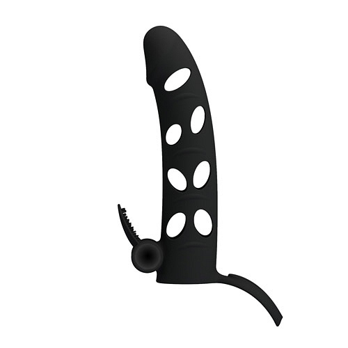 Product: Silicone penis extension with vibrating tickler