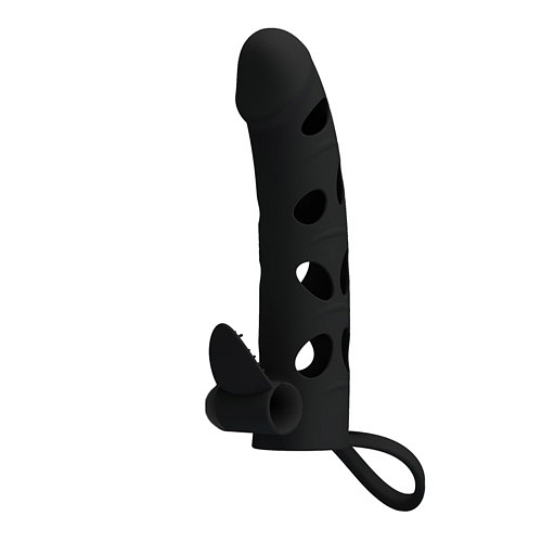 Product: Silicone penis extension with vibrating tickler