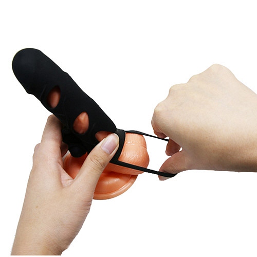 Product: Silicone extension with vibrating bunny