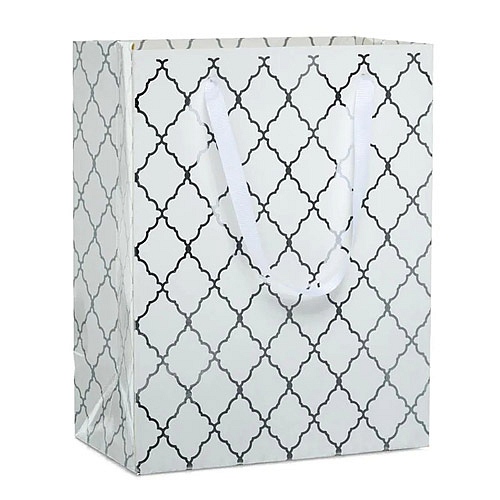 Product: Silver diamond grid tote