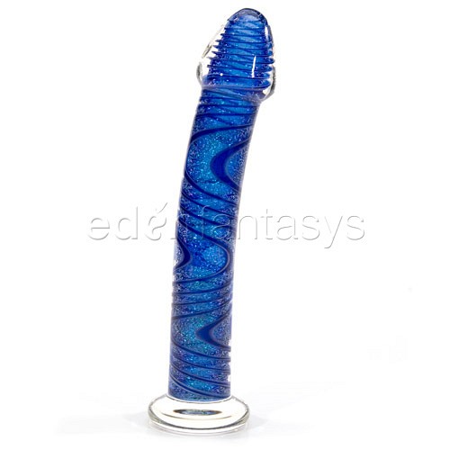 Product: Dichroic rainbow G-spot glass dildo