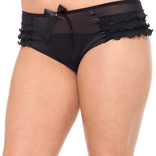 Product: Mesh ruffle tanga with bow