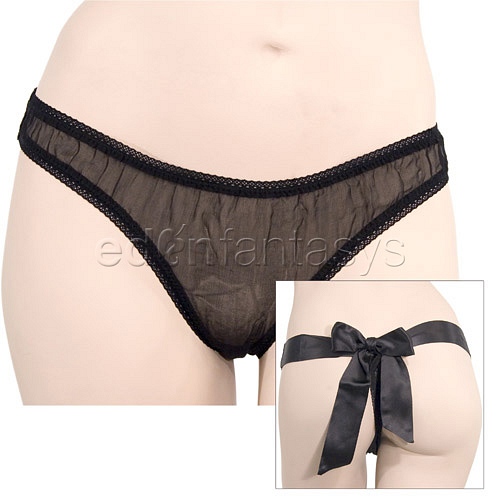 Product: Silk thong with satin bow