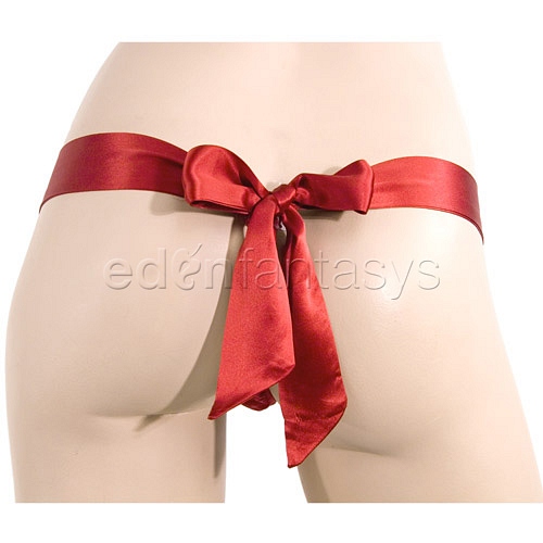 Product: Silk thong with satin bow