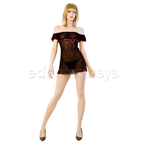 Product: Flocked heart peasant dress