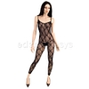 Bow lace bodystocking with strappy back View #3