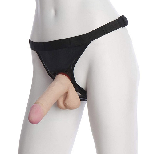 Product: Unisex Vac-U-Lock harness with vibrating dildo