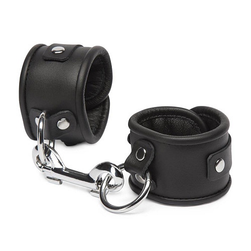 Product: Deluxe padded leather collar and wrist restraint set