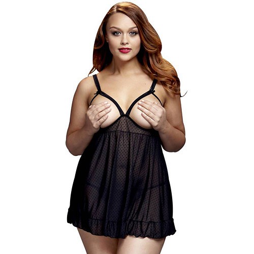 Product: Open cup mesh babydoll