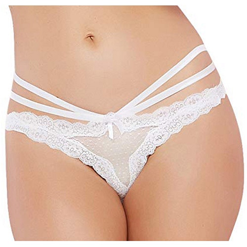 Product: Mesh and lace crotchless panty