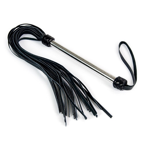 Product: Calf leather flogger with metal handle