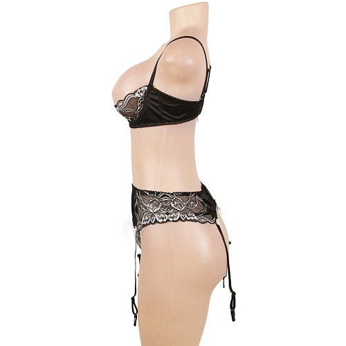 Opening night shelf bra set - Buy a Bra, panty and garter belt set at  EdenFantasys