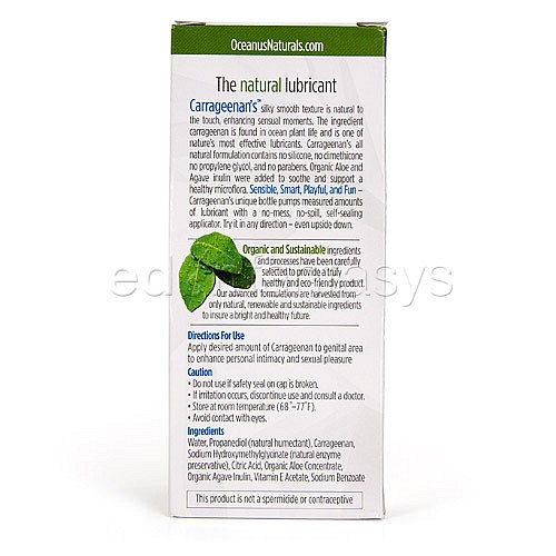 Carrageenan all natural - Water based lubricant - Sex toys and sex toys  accessories on EdenFantasys