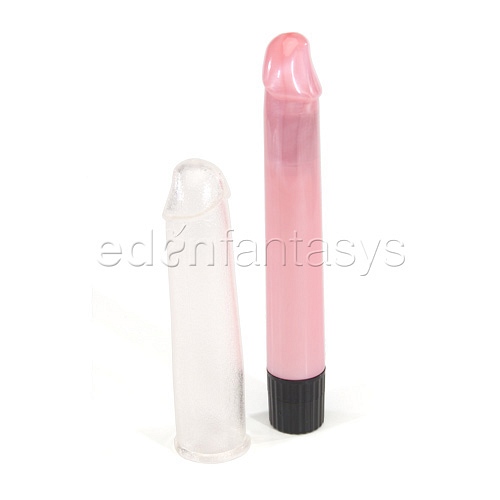 Product: Slender penis vibe with silicone sleeve