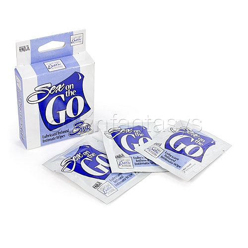 Product: Sex on the go lubricated intimate wipes