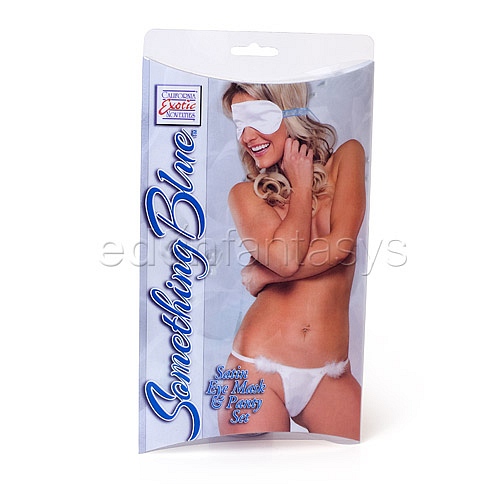 Product: Something blue satin eye mask and panty set