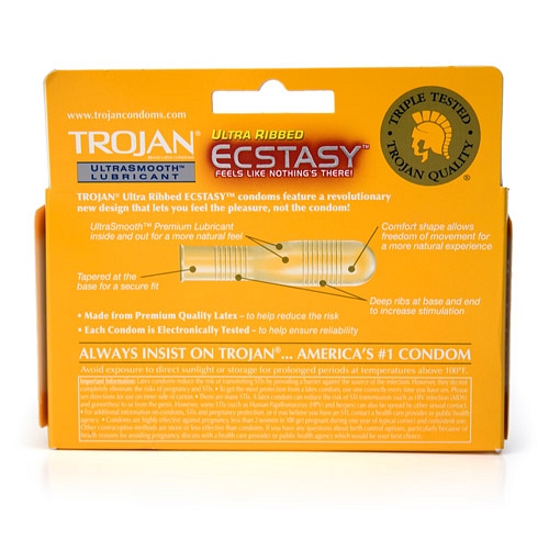 Product: Trojan ultra ribbed ecstasy