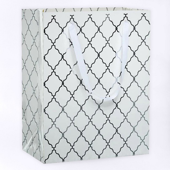 Product: Silver diamond grid tote
