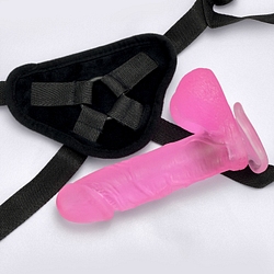 Soft touch harness and 8" dildo set