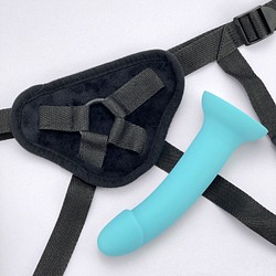 Soft touch harness and 6.5" dildo set