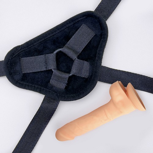 Soft touch harness and 8.5" dildo set