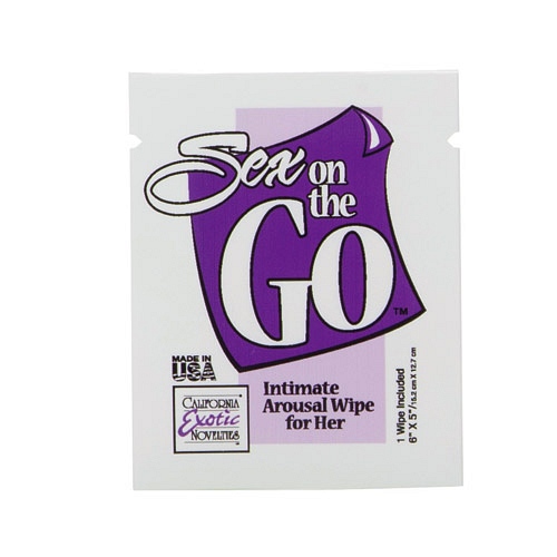 Product: Sex on the go arousal wipes for her